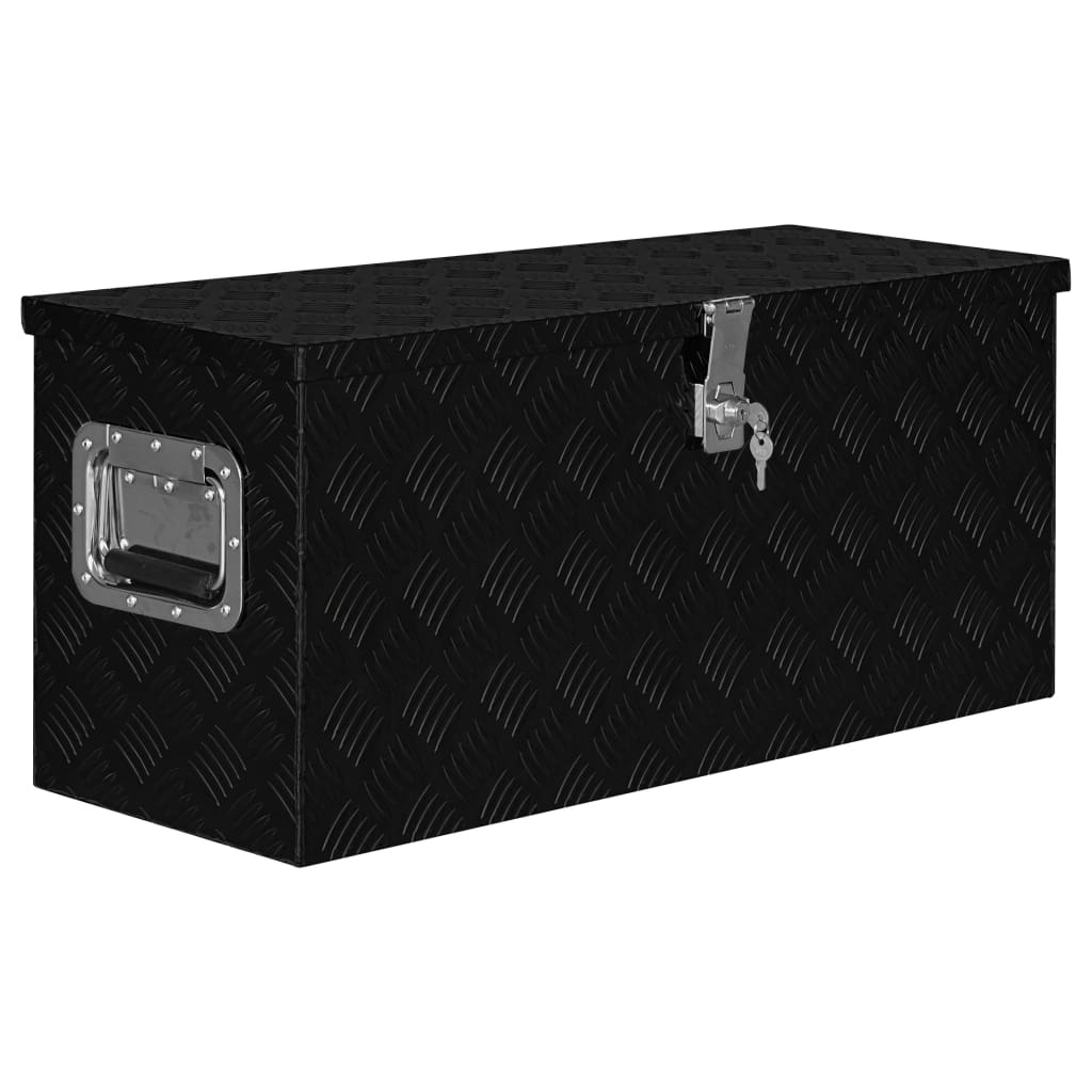 Vidaxl Aluminium Box 80x30x35 cm Schwarz