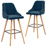 Vidaxl barkrukken 2 st fluweel blauw