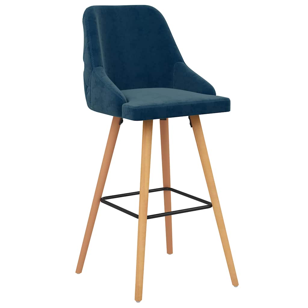 Vidaxl barkrukken 2 st fluweel blauw