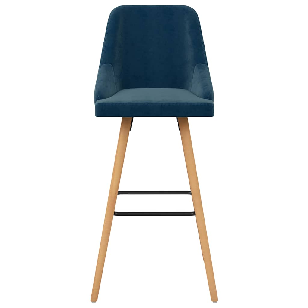 Vidaxl barkrukken 2 st fluweel blauw
