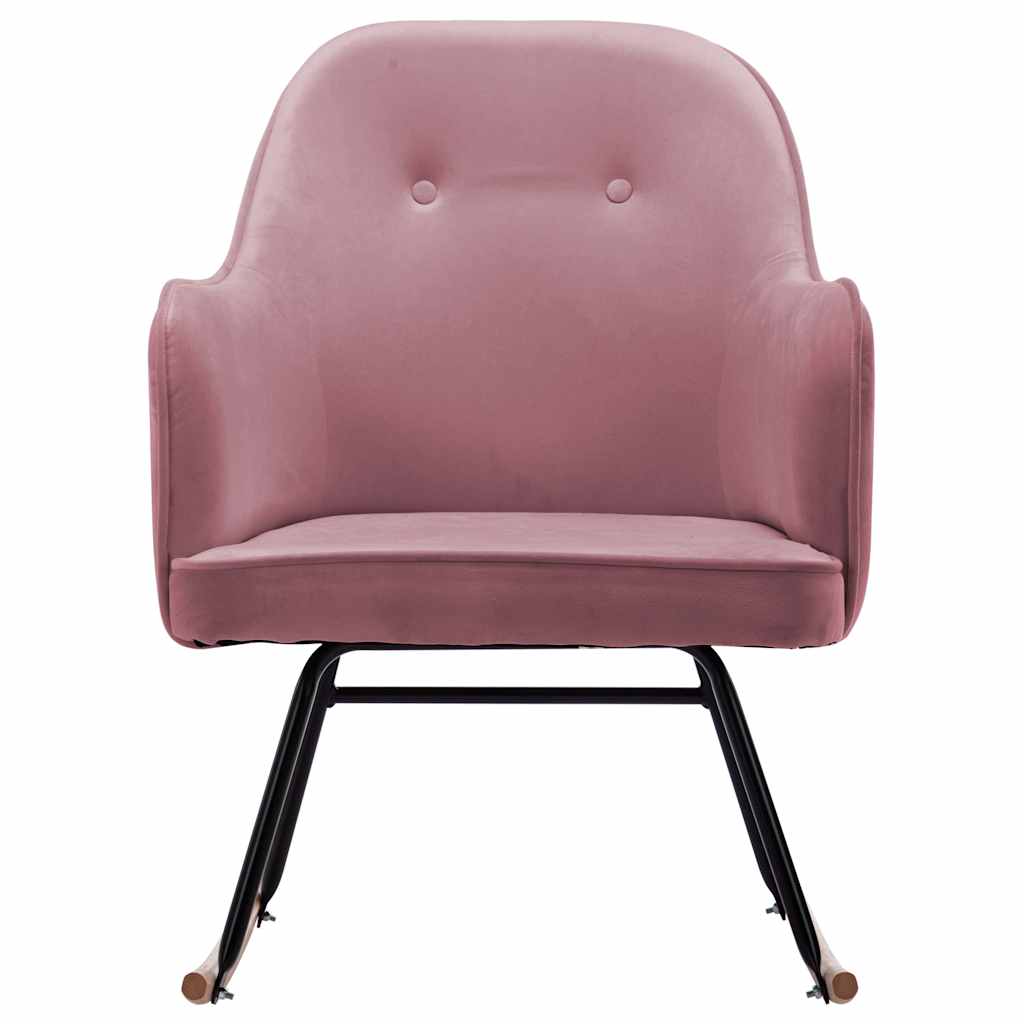 Vidaxl schommelstoel fluweel roze