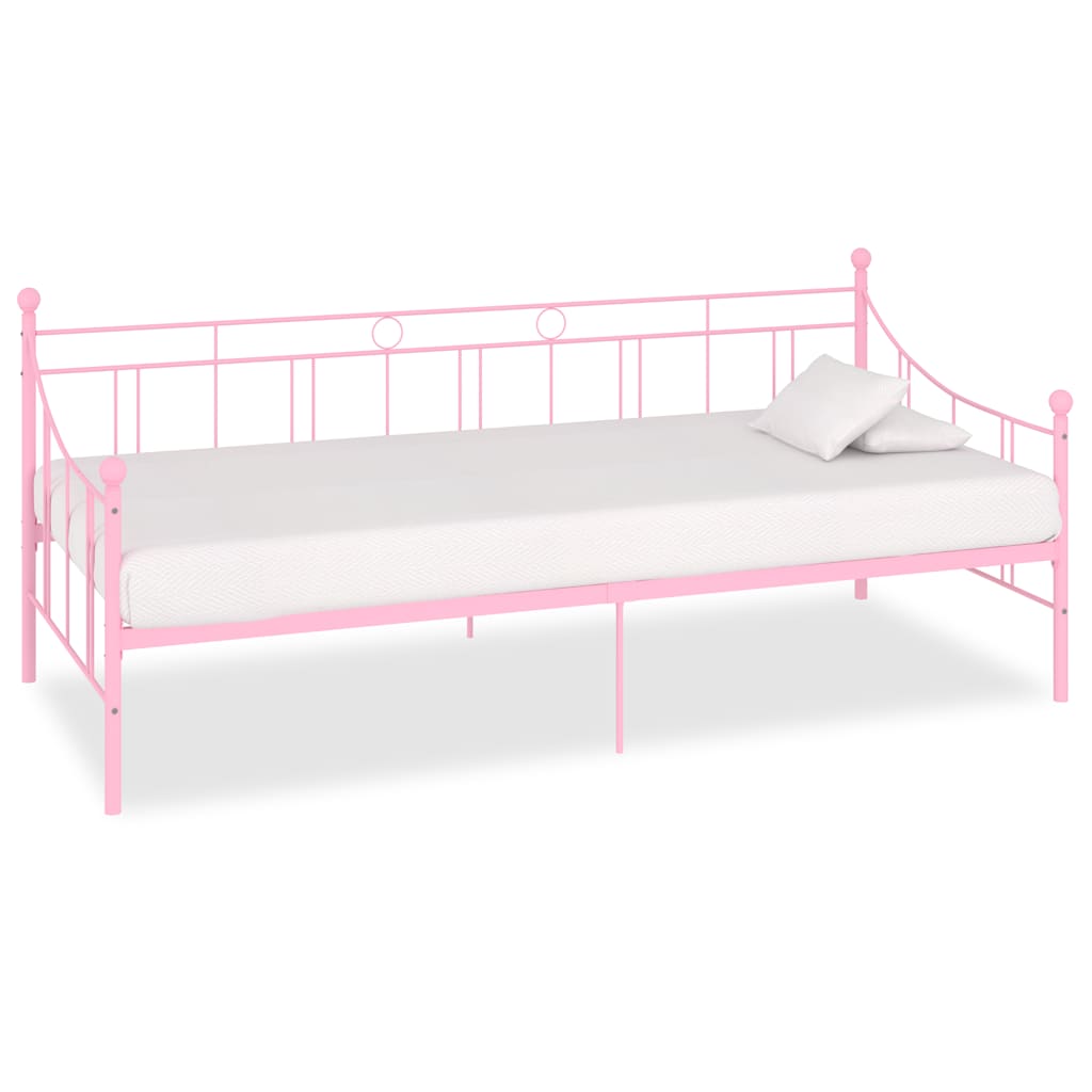 Vidaxl slaapbank metaal roze 90x200 cm