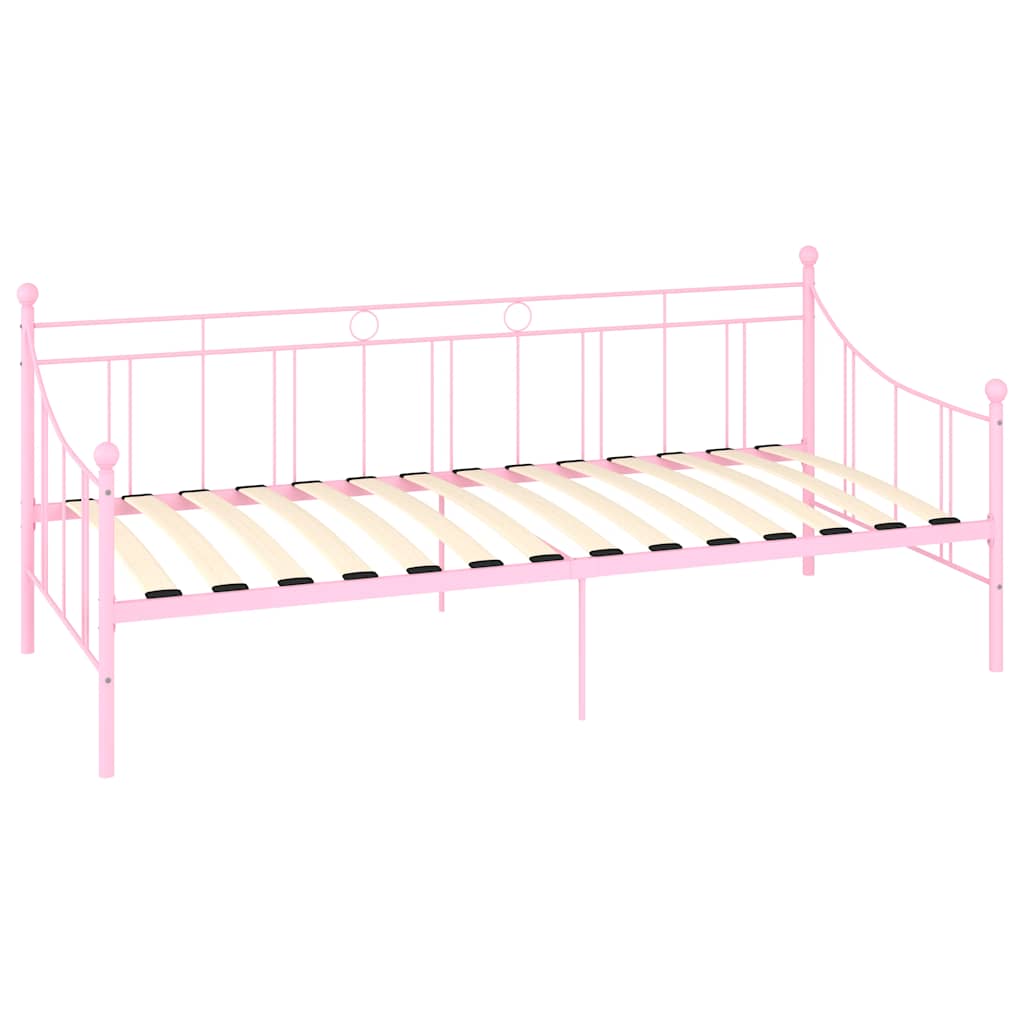 Vidaxl slaapbank metaal roze 90x200 cm