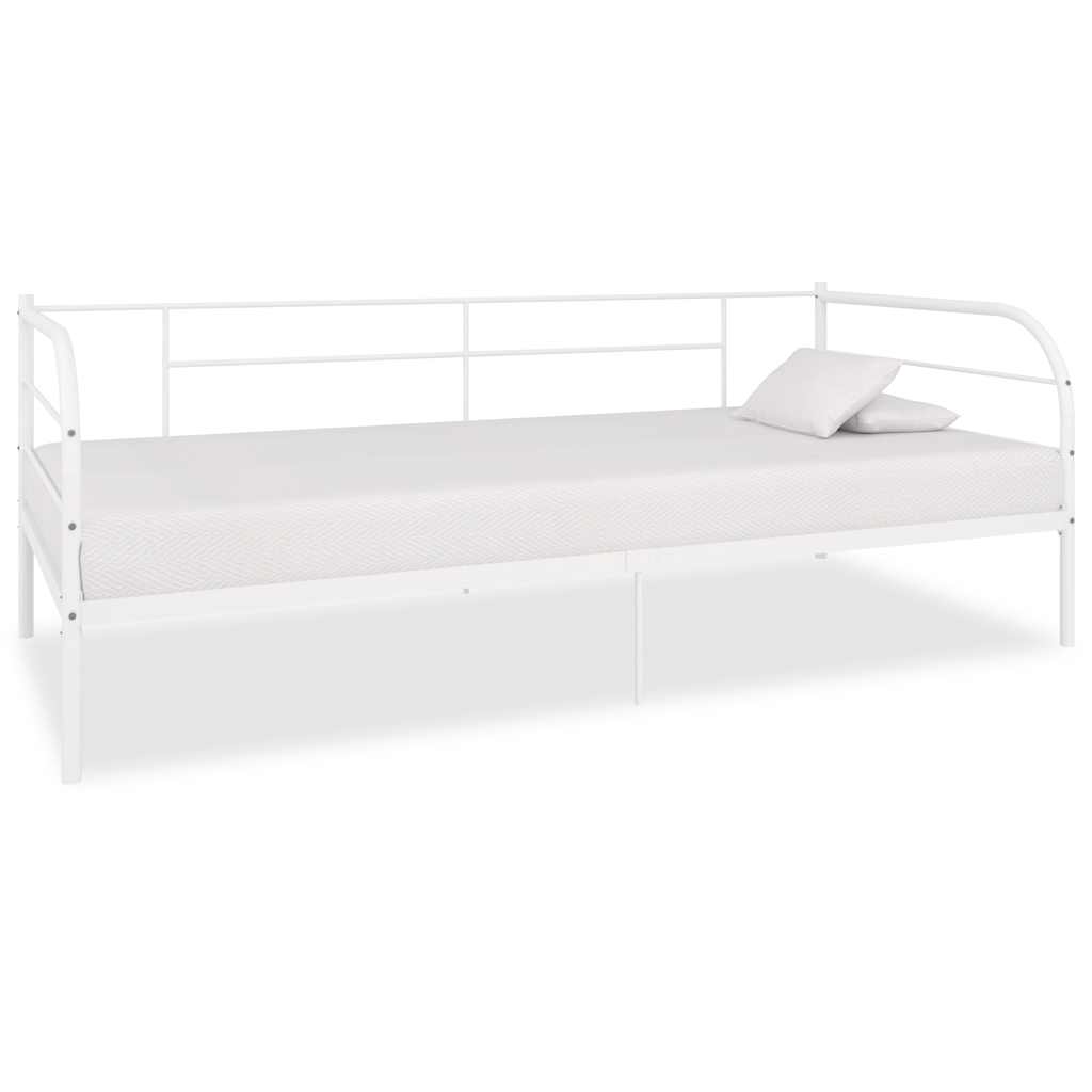 Vidaxl bedbank metaal wit 90x200 cm