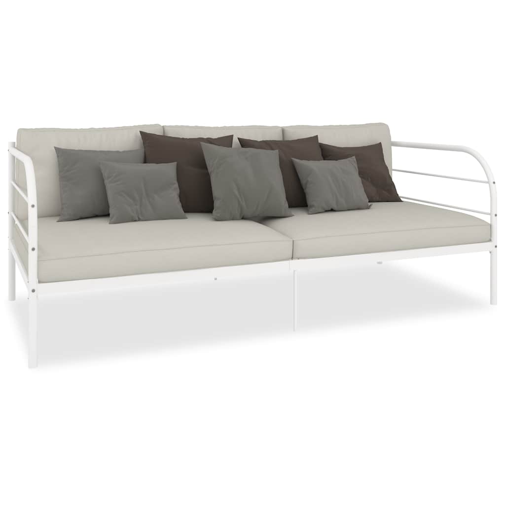 Vidaxl bedbank metaal wit 90x200 cm