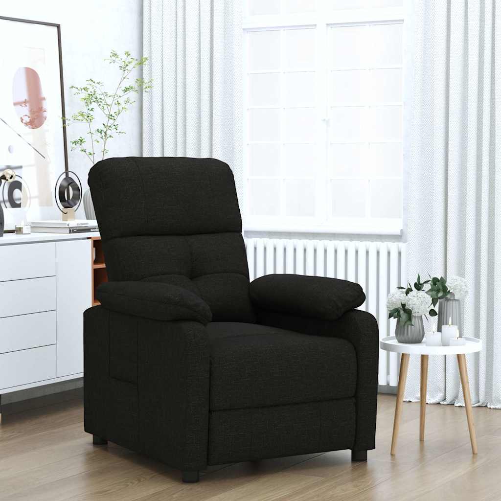Vidaxl fauteuil verstelbaar stof zwart