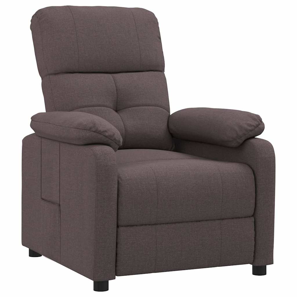 Vidaxl fauteuil verstelbaar stof donkerbruin