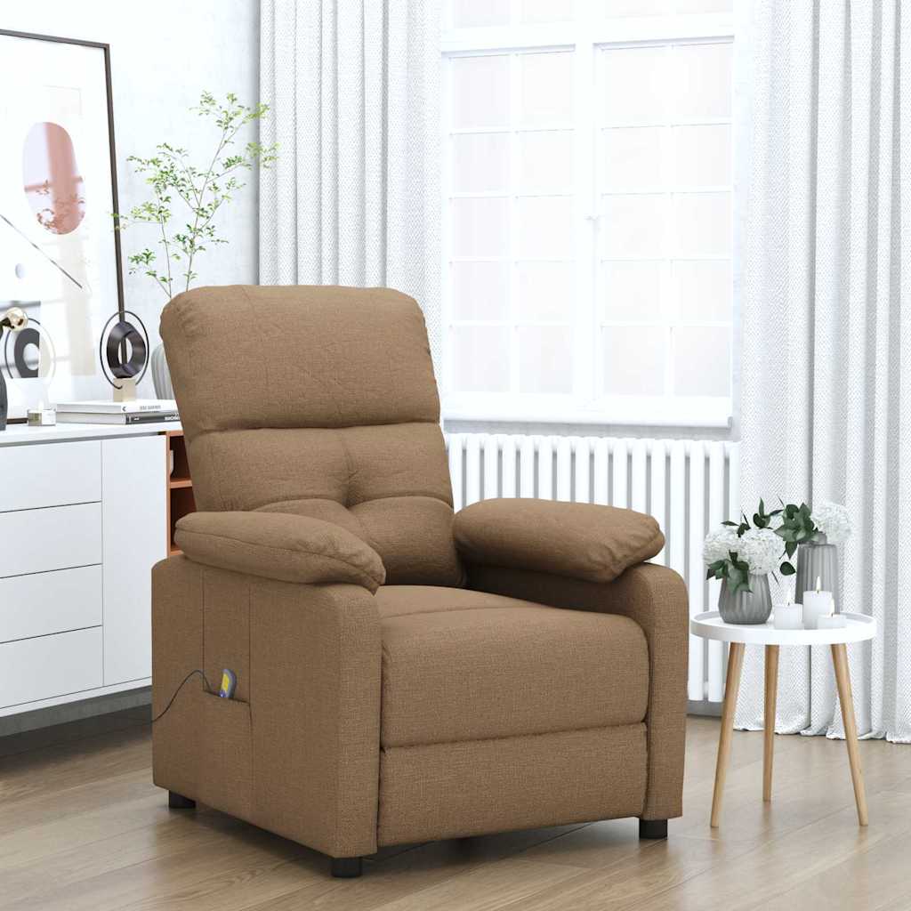 Vidaxl massagestoel stof bruin