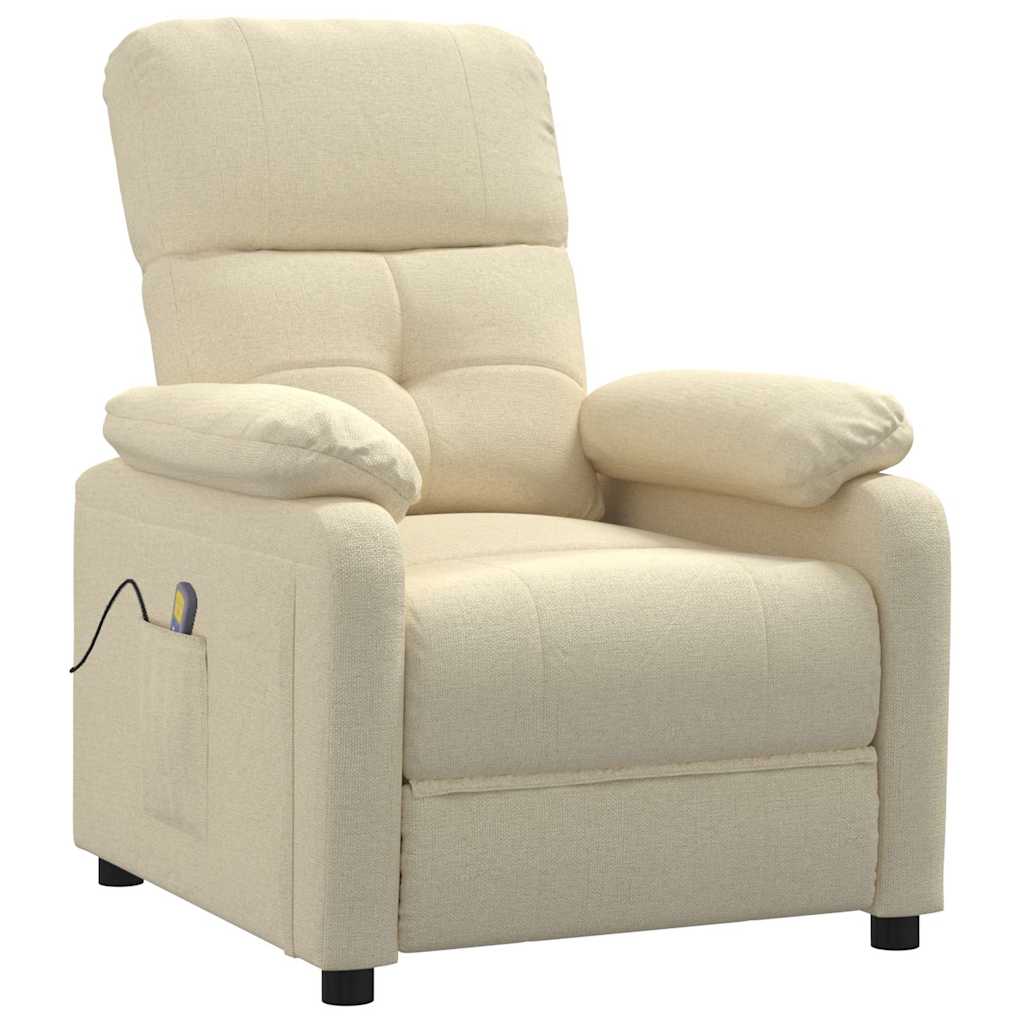 Vidaxl massagestoel stof crèmekleurig