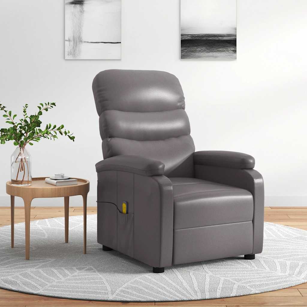 Vidaxl massagestoel kunstleer grijs