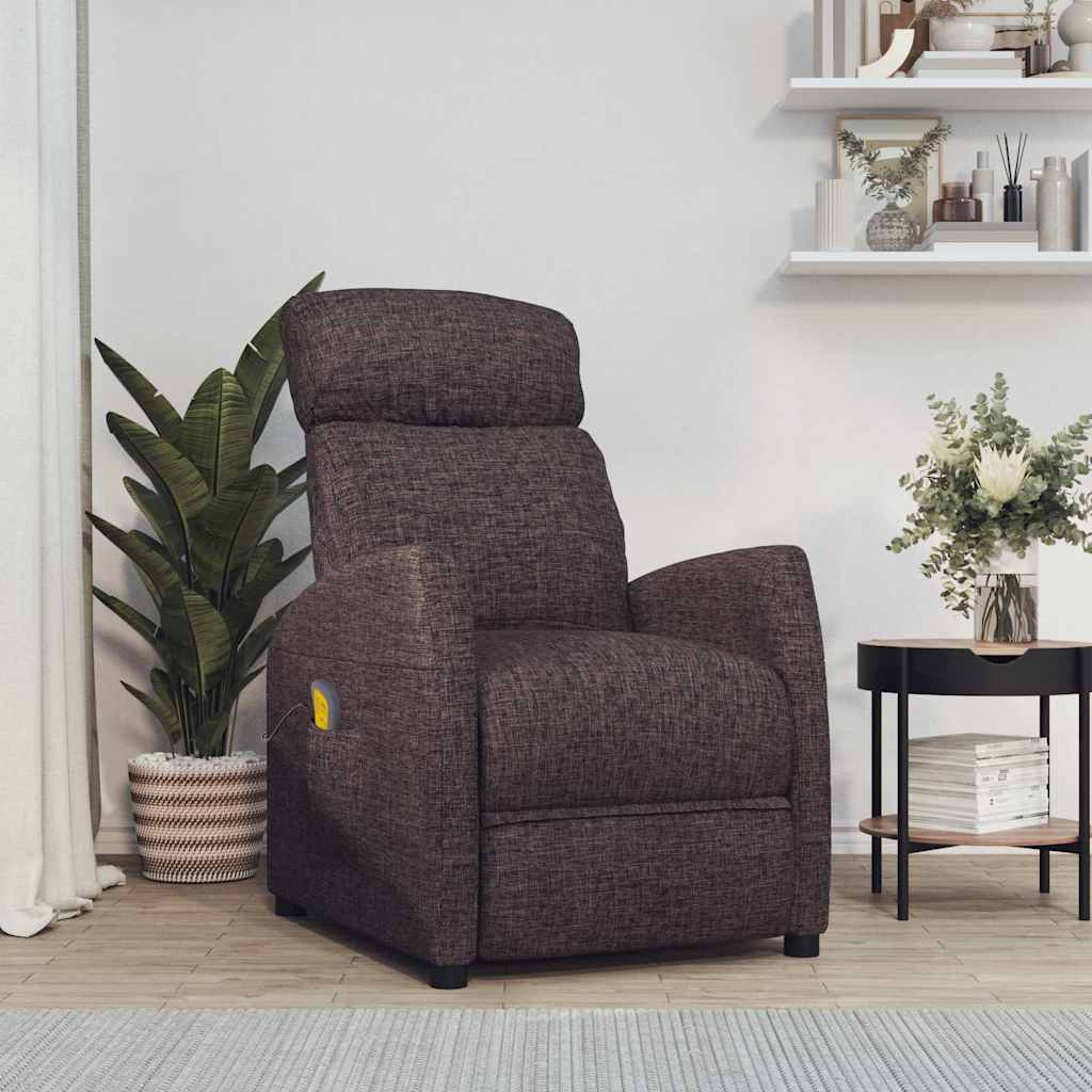 Vidaxl massagestoel stof donkerbruin
