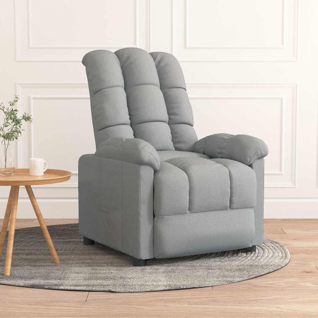Vidaxl fauteuil verstelbaar stof lichtgrijs