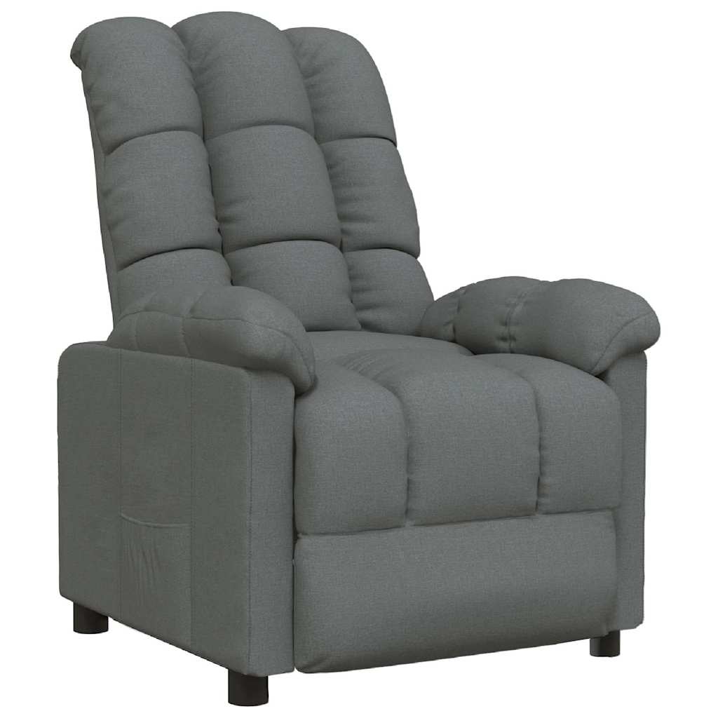 Vidaxl fauteuil verstelbaar stof donkergrijs