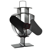 VidaXL stove fan with 2 fins black