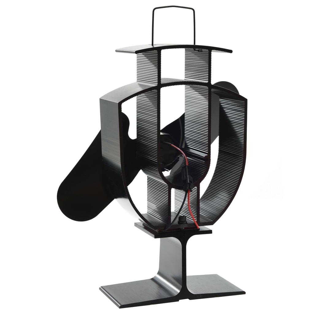 VidaXL stove fan with 2 fins black