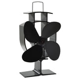 VidaXL stove fan with 4 fins Black