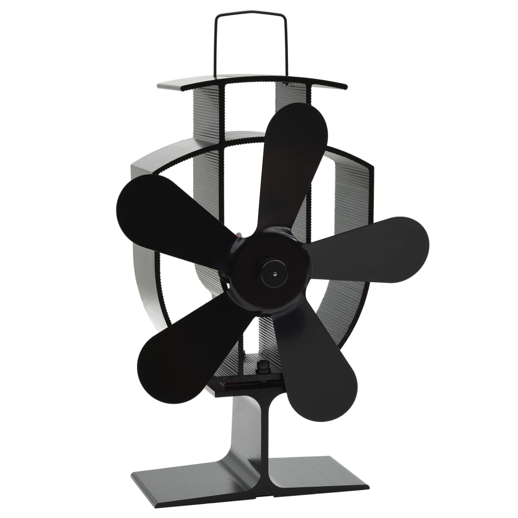 Vidaxl kachelventilator met 5 vinnen zwart