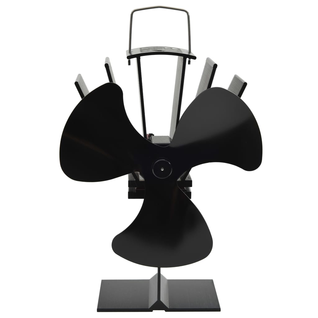 Vidaxl Stove Fan avec 3 nageoires noires