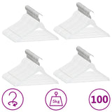 Vidaxl Set di abbigliamento da abbigliamento da 100 pezzi bianco anti-slip bianco