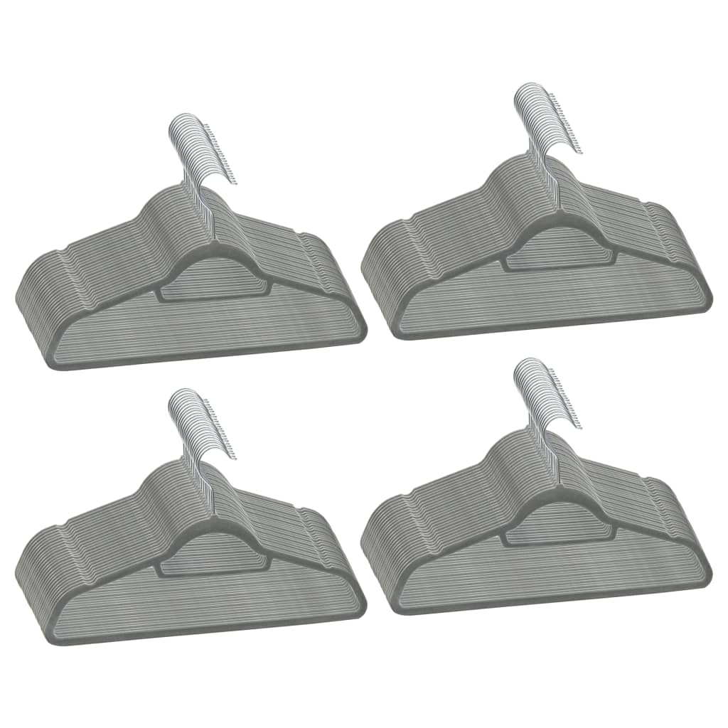 Vidaxl 100-piece clothing hanger set anti-slip velvet gray