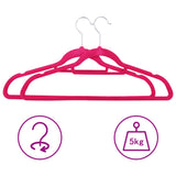 Vidaxl 50-piece clothing hanger set Anti-slip velvet pink