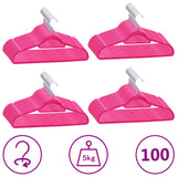 Vidaxl 100-piece clothing hanger set Anti-slip Velvet pink