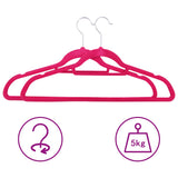 Vidaxl 100-piece clothing hanger set Anti-slip Velvet pink