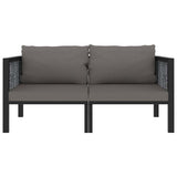 Vidaxl tweezitsbank met kussens poly rattan antraciet