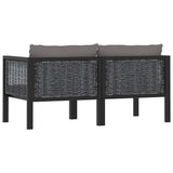 Vidaxl tweezitsbank met kussens poly rattan antraciet