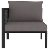Vidaxl hoekbank sectioneel met rechterarmleuning poly rattan antraciet