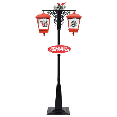 Vidaxl straatlantaarn met kerstman 81x40x188 cm pvc zwart en rood