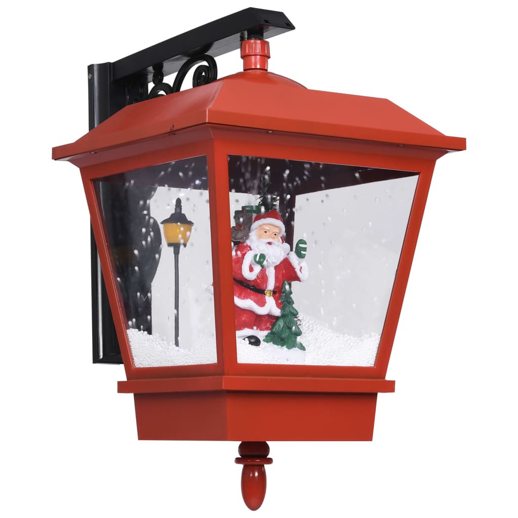 VidaXL Kerstwandlamp met LED-lampjes en kerstman 40x27x45 cm rood