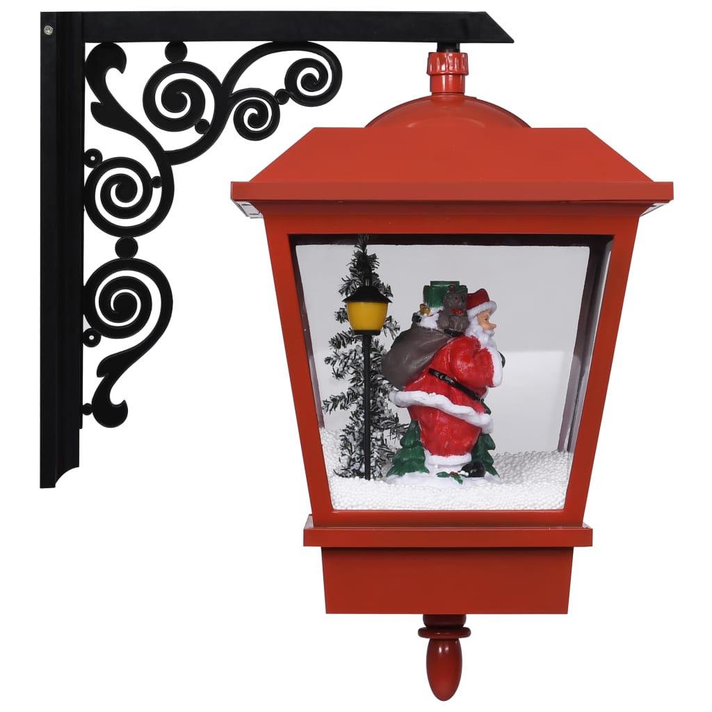 VidaXL Kerstwandlamp met LED-lampjes en kerstman 40x27x45 cm rood