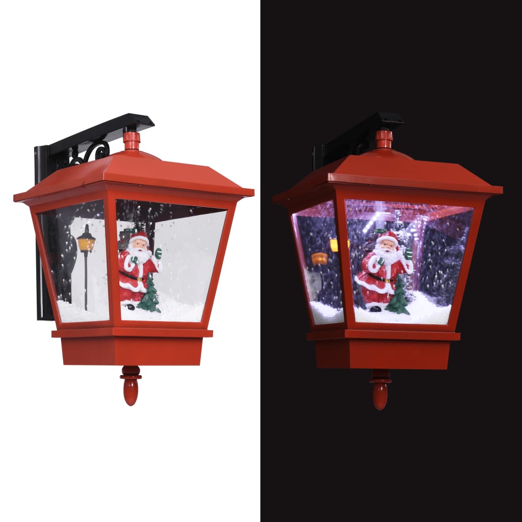 Lampe murale de Noël Vidaxl avec lumières LED et Père Noël 40x27x45 cm rouge