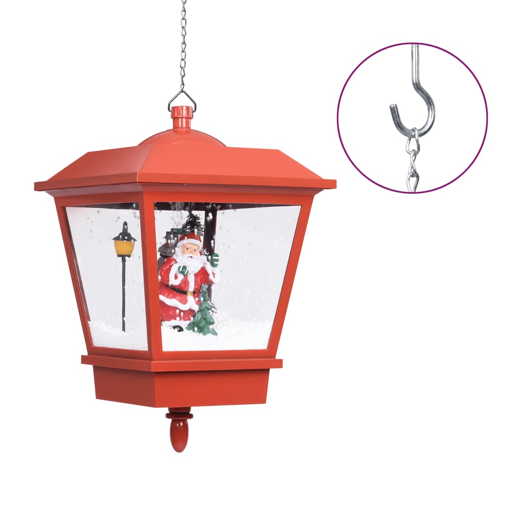 Vidaxl Weihnachtshanglampe mit LED -Lampe und Santa Claus 27x27x45 cm rot