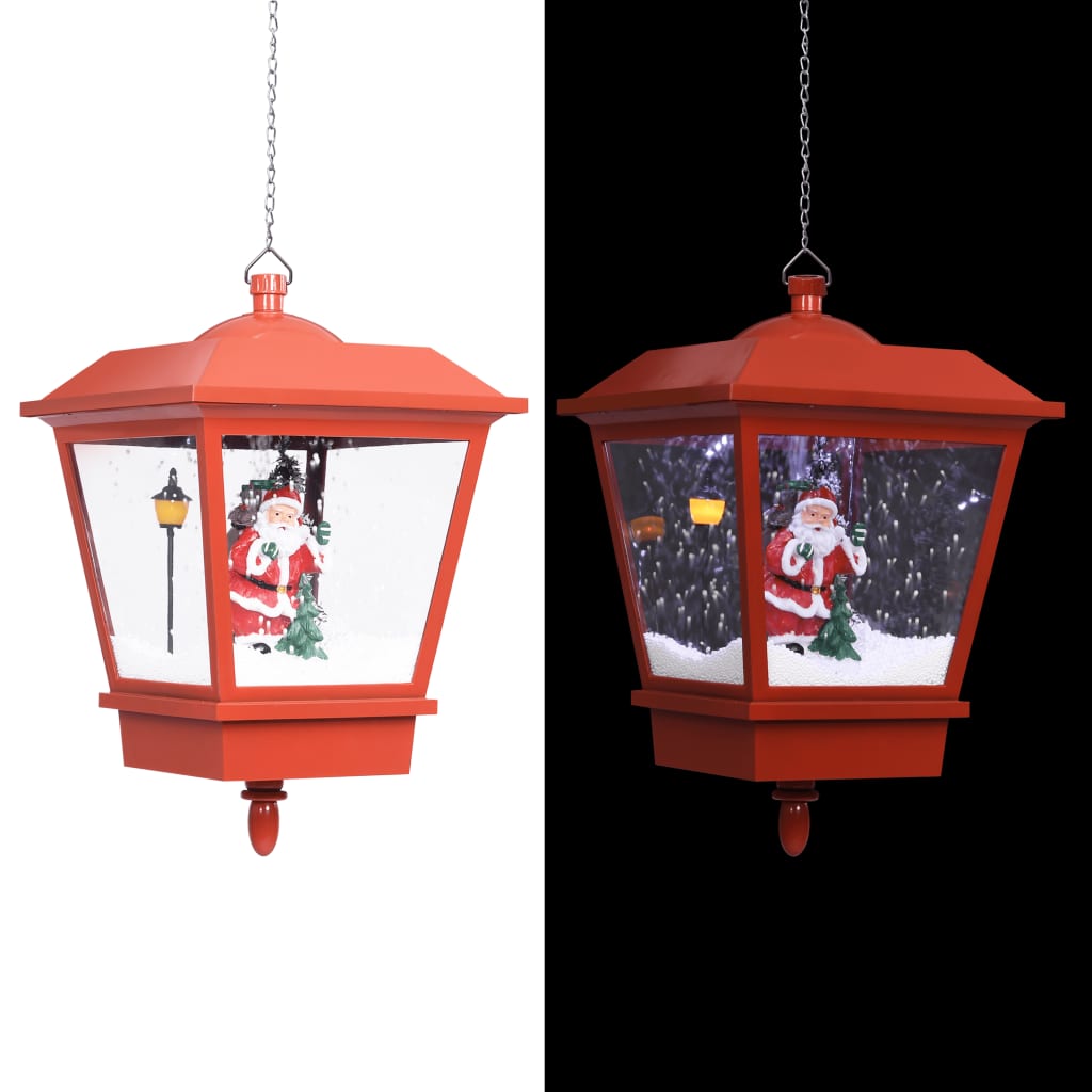 Vidaxl Christmas Hang Lamp s LED lampou a Santa Claus 27x27x45 cm červená