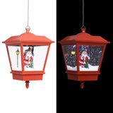 Vidaxl Christmas Hang Lamp s LED lampou a Santa Claus 27x27x45 cm červená