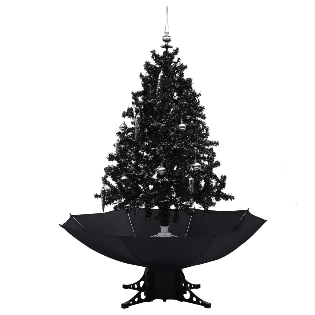 Vidaxl Christmas tree Snowing with umbrellasis 140 cm PVC Black