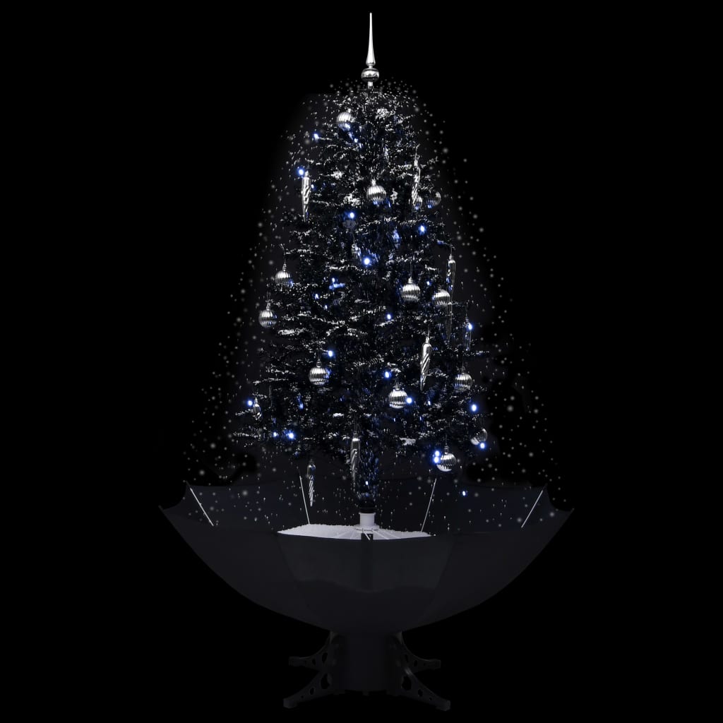 Vidaxl Albero di Natale Snowing con ombrelloni 170 cm PVC nero