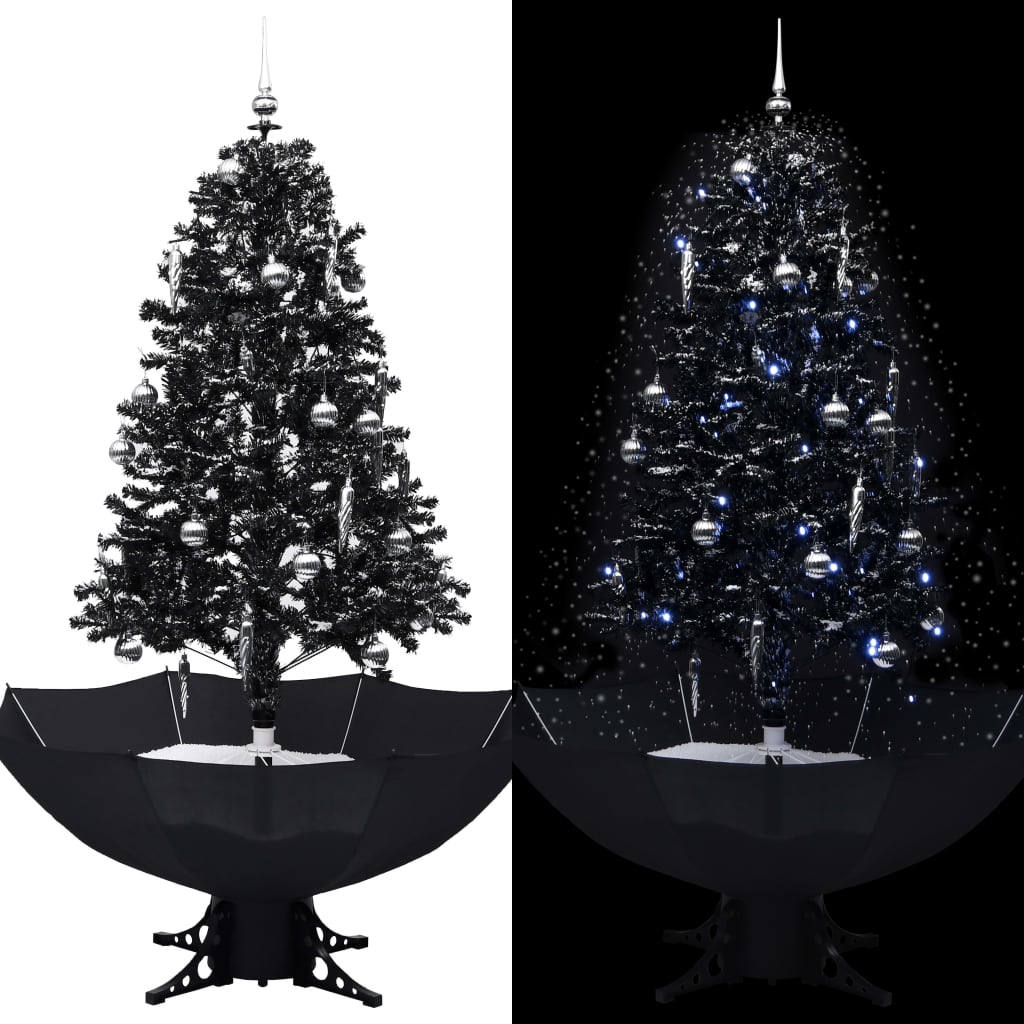 Vidaxl Albero di Natale Snowing con ombrelloni 170 cm PVC nero