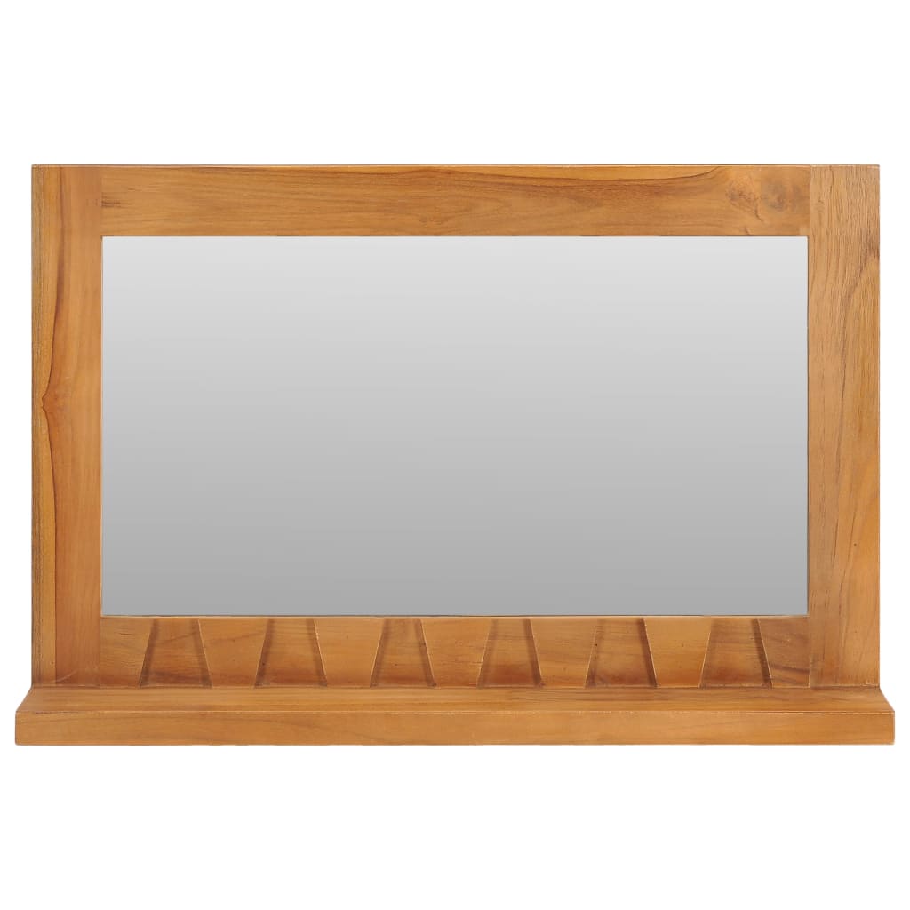 Vidaxl Wall Mirror s policí 60x12x40 cm pevné teakové dřevo