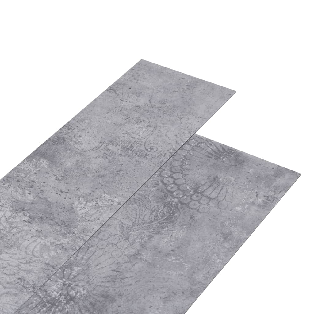 Tablas de piso Vidaxl no adhesivo de 5.26 m² 2 mm de cemento PVC gris