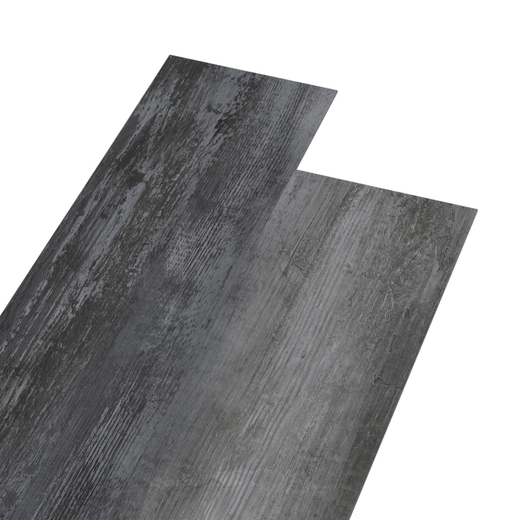 Vidaxl Floorboards Ne-séf-adhezivní 4,46 m² 3 mm PVC lesklý šedá