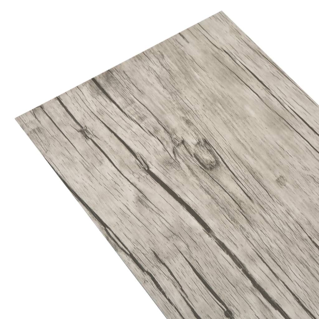 Planches de plancher vidaxl non auto-adhésives 4,46 m² 3 mm en PVC gris clair