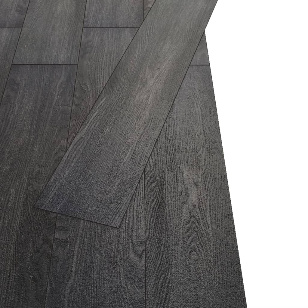 Tablas de piso Vidaxl no adhesivo de 4.46 m² 3 mm de PVC negro