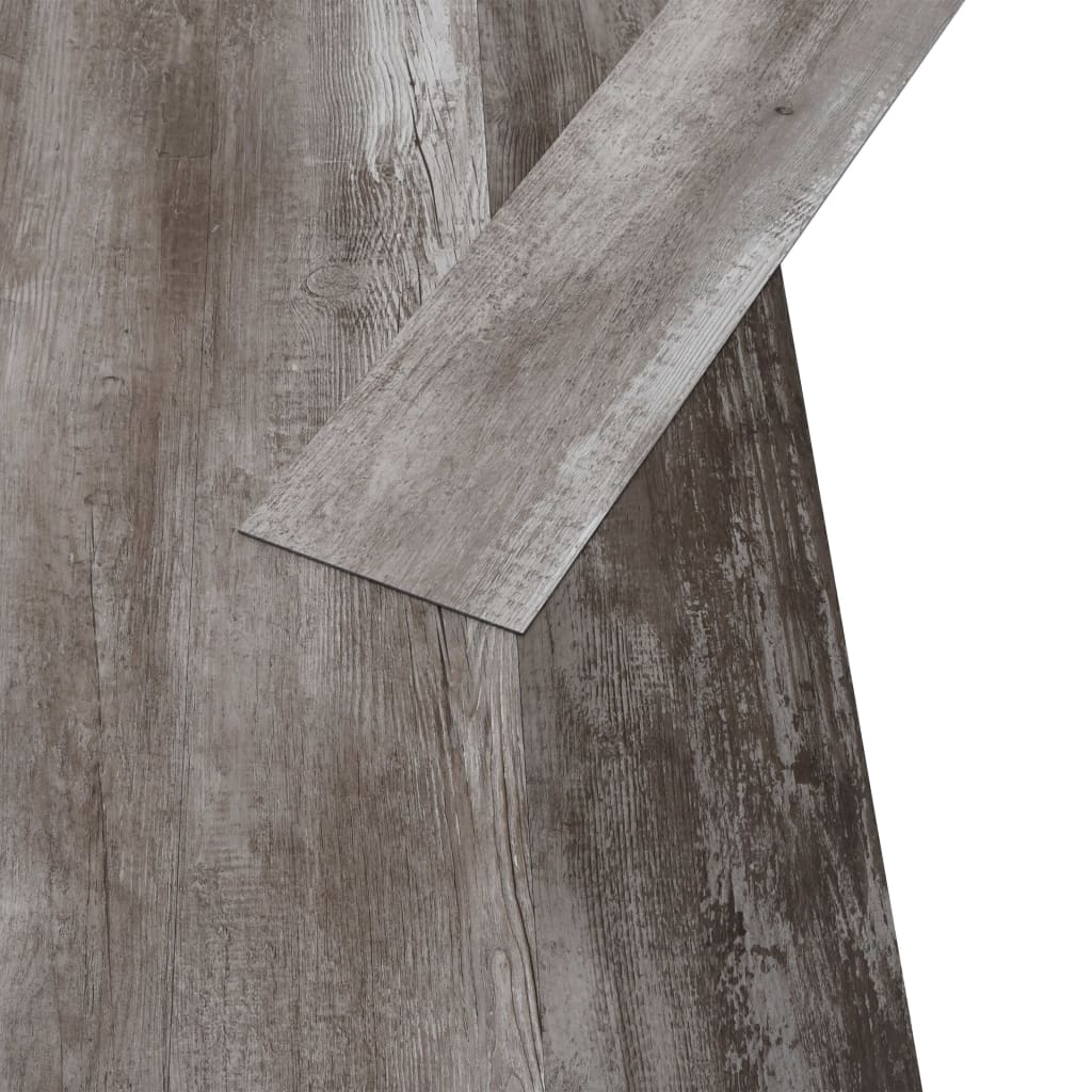 Tablas de piso Vidaxl no adhesivo 5.26 m² 2 mm PVC Matt Wood Brown