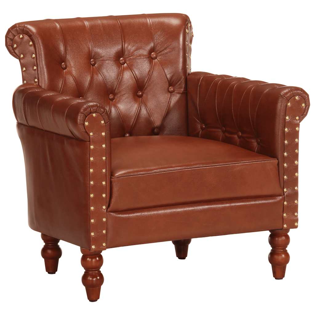 Vidaxl fauteuil echt geitenleer bruin