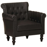 Vidaxl fauteuil echt geitenleer zwart