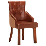 Vidaxl eetkamerstoelen 2 st echt geitenleer bruin