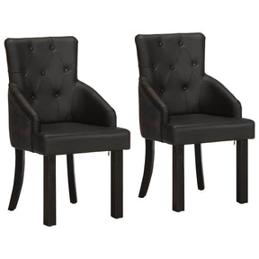 Vidaxl eetkamerstoelen 2 st echt geitenleer zwart